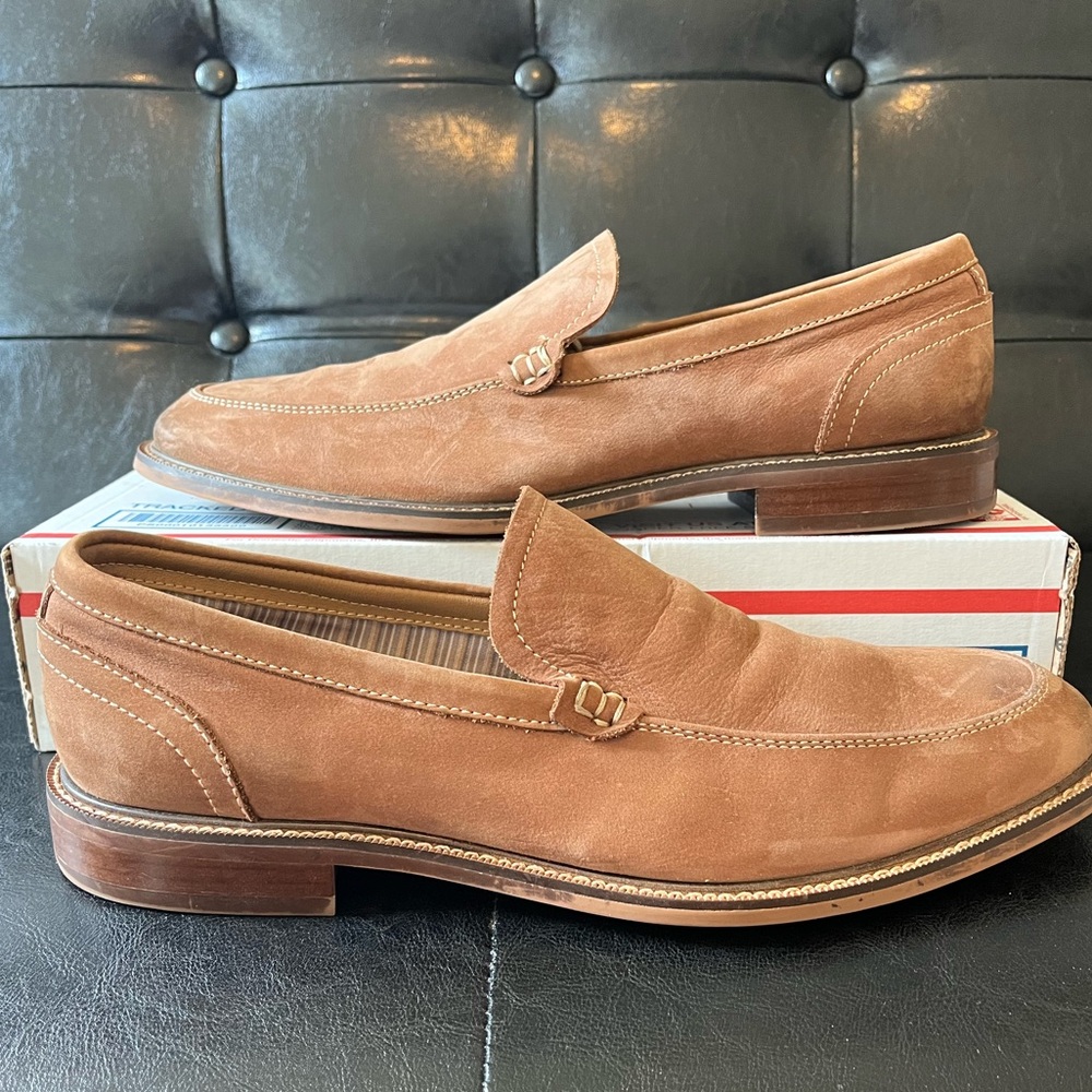 Aston Grey‎ Salkin Brown Suede Loafers Men’s Sz 9